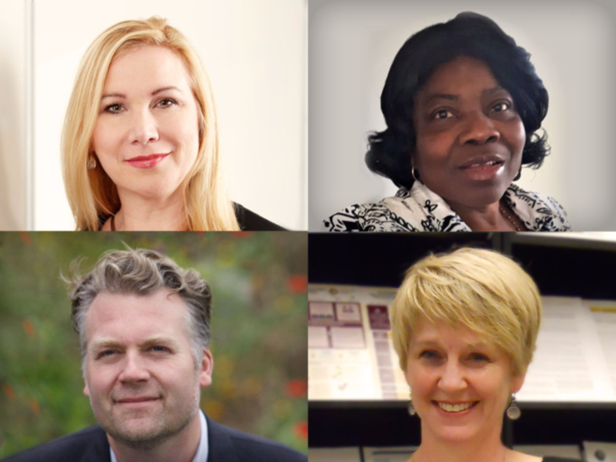 Professors Wendy Cukier, Olufunke Oba, Andrew Millward and Susan Bookey-Bassett