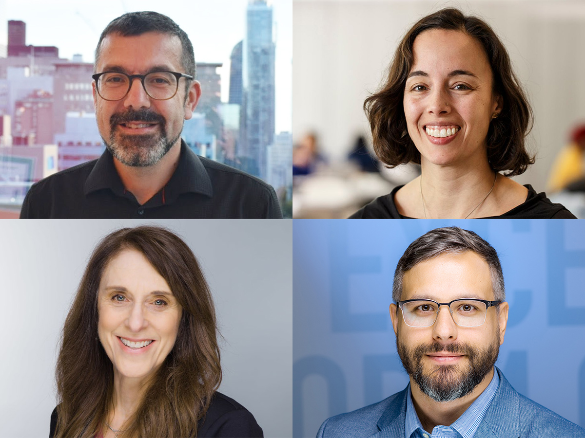 Four headshots of TMU professors - two female and two male