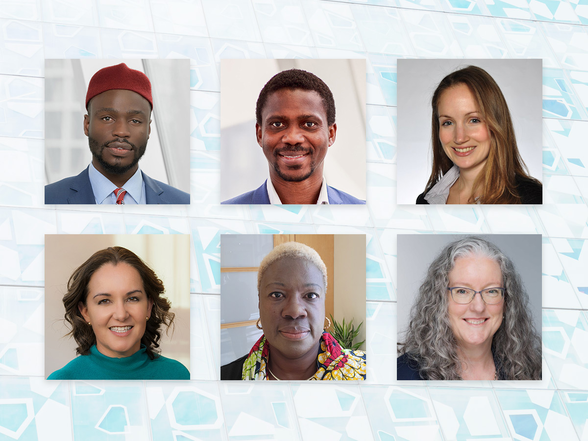 Headshots of professors Jake Effoduh, Uchechukwu Ngwaba, Jessica Omand, Karen Soldatic, Karline Wilson-Mitchell, and Fiona Yeudall 