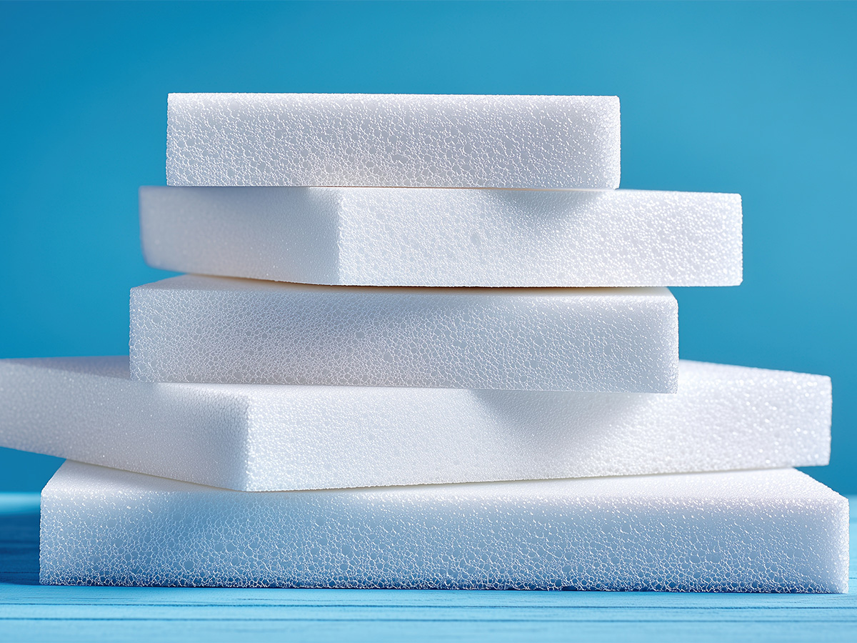 A stack of white sponges.