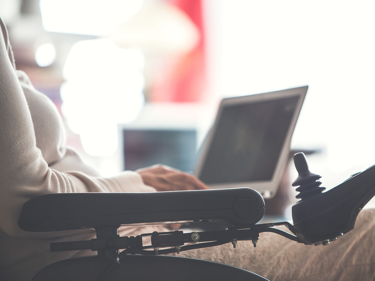 A woman working at a computer