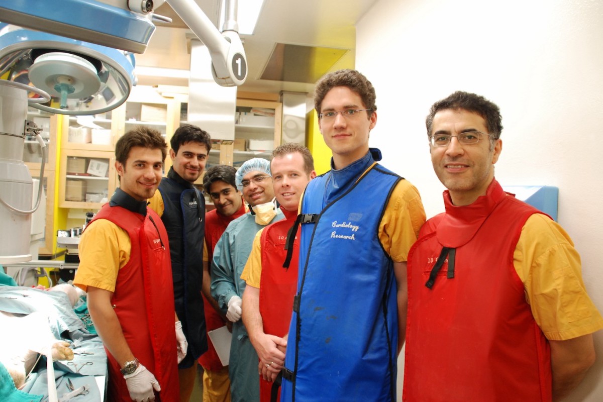 Lab members in animal test room, St. Michael’s Hospital, Toronto, Ontario, 2008