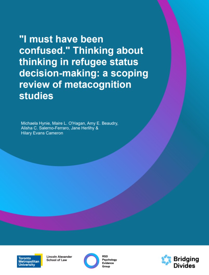 “‘I must have been confused.’ Thinking about thinking in refugee status-decision making: a scoping review of metacognition studies”