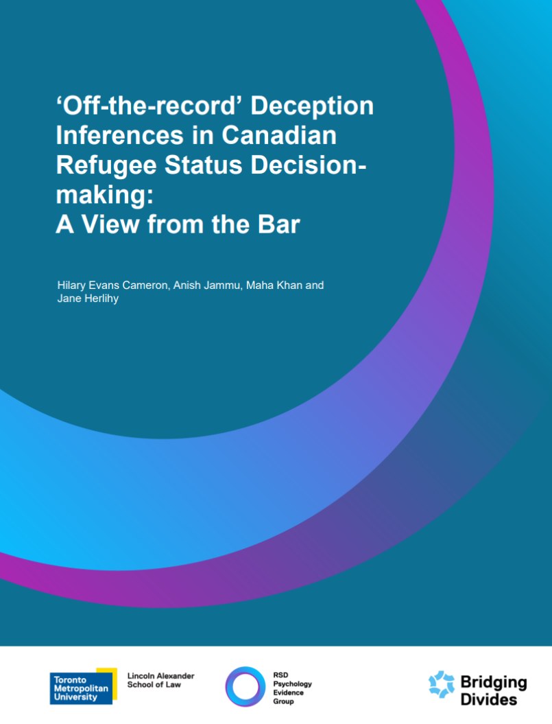 ‘Off-the-record’ deception inferences in Canadian refugee status decision-making: A view from the Bar