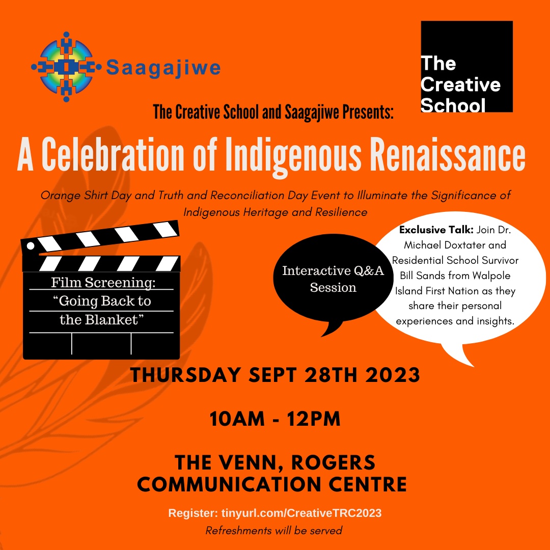 Poster for Saagajiwe event - A Celebration of Indigenous Renaissance on September 28, 2023