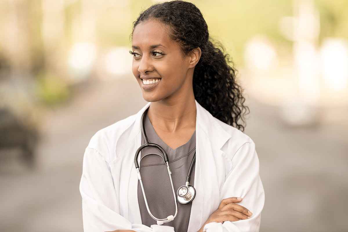 Female doctor smiling