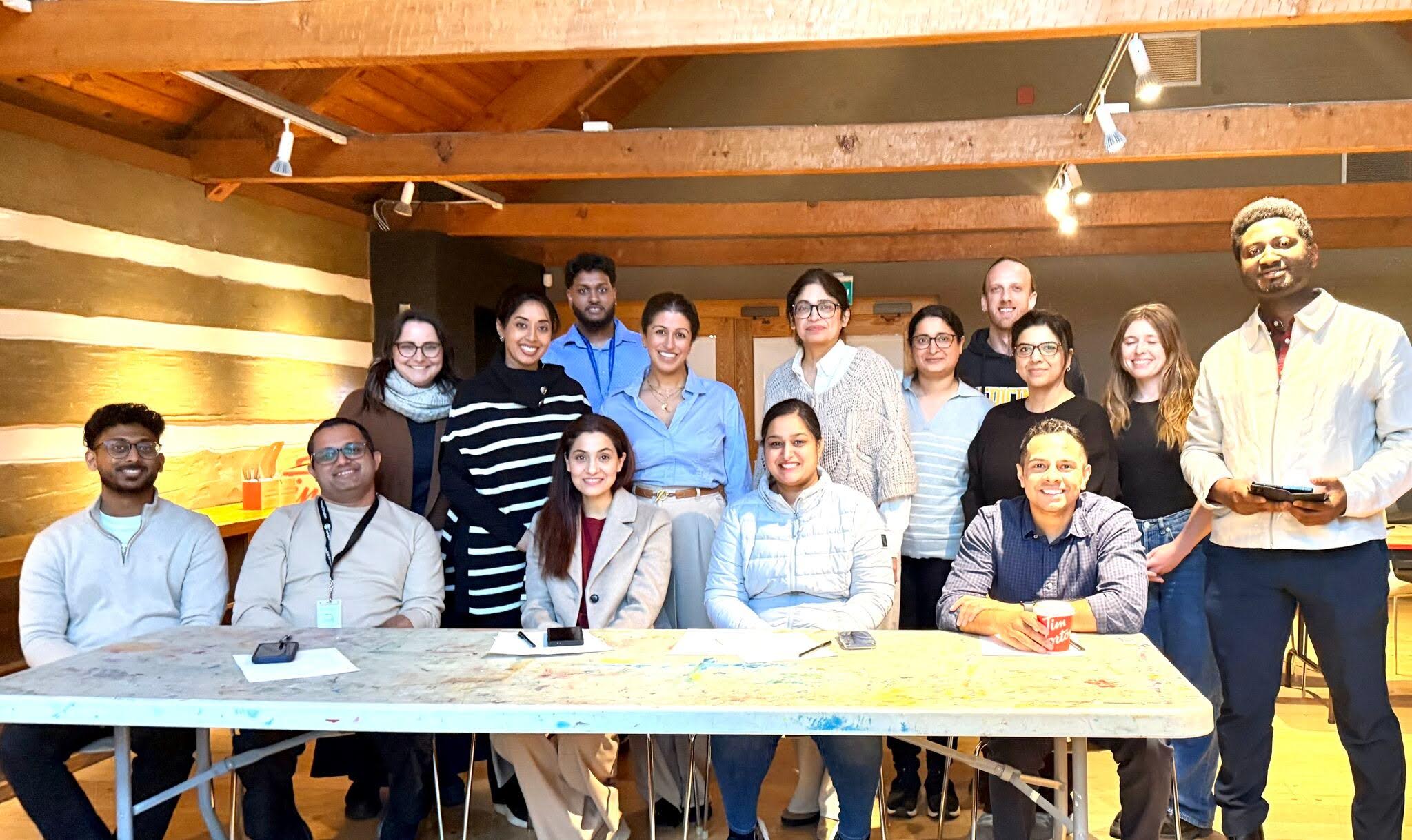 A group of students smiling at the camera