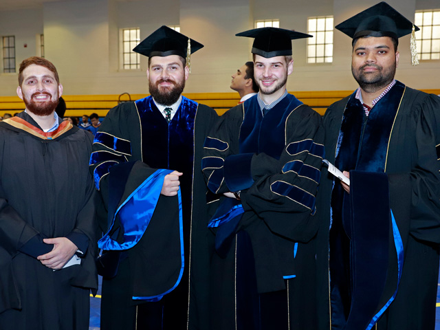 Faculty of Science convocation. Graduates have earned their PhD.