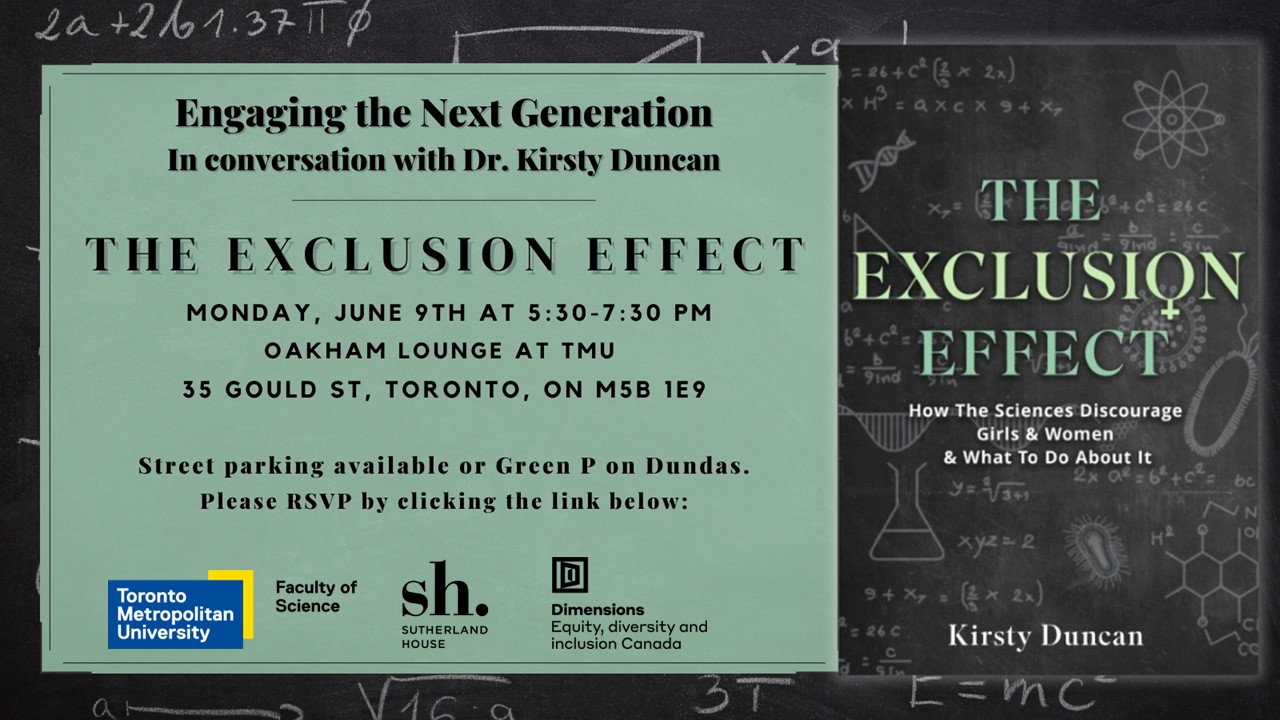 The Exclusion Effect. Monday June 9th aat 5:30-7:30 PM. Oakham Lounge, TMU. 35 Gould St, Toronto. Street parking available or Green P on Dundas. Please RSVP bly clicking the link below.