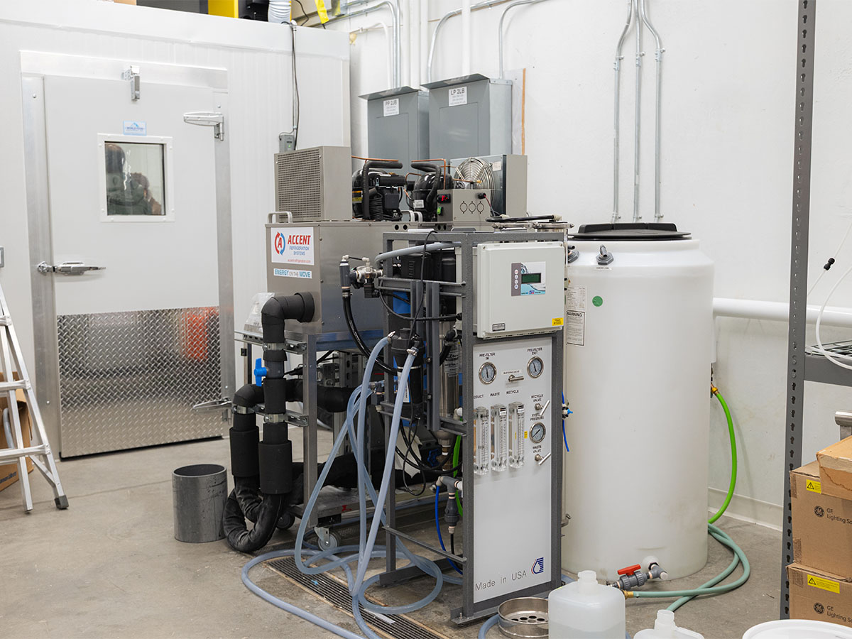 Outside of the experimental rink enclosure chamber 