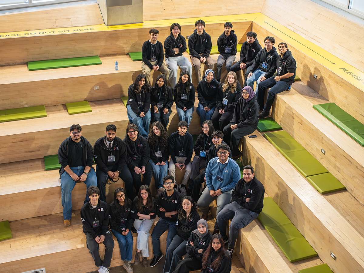 BYTE team sitting on SLC steps