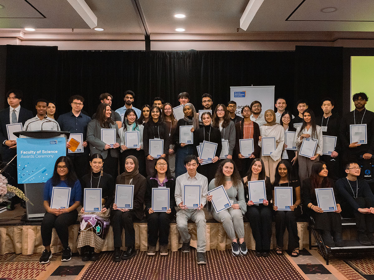 Students receiving awards at the Faculty of Science Awards Ceremony