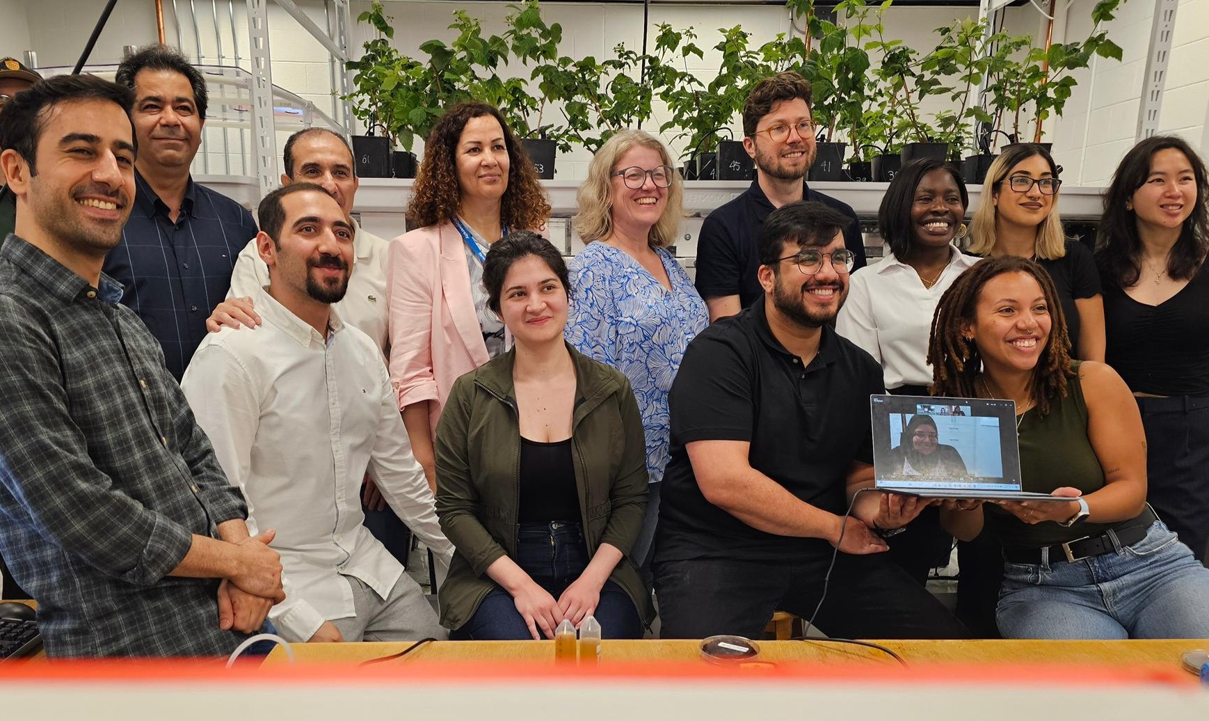 Lesley Campbell and Habiba Bougherara with the research team