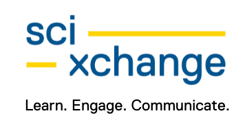 SciXchange logo with tagline learn, engage, communicate