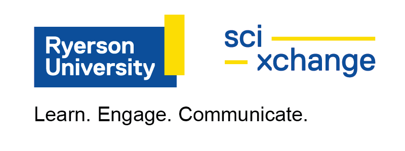 SciXchange logo and tagline: Learn. Engage. Communicate.