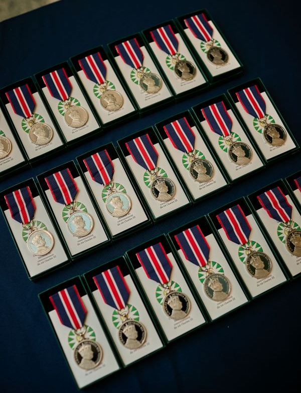 Coronation Medals on Table