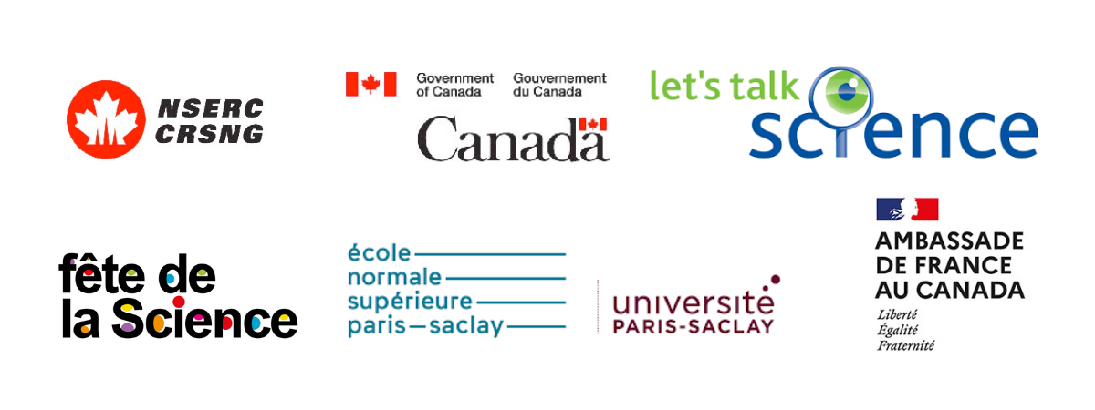 The logos of 4 major SciXchange supporters, including NSERC, the Canadian Cancer Society, the Government of Canada, and Let's Talk Science.