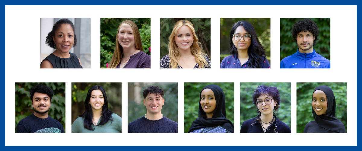 Head shots of our team members. There are 2 rows, each with 5 headshots 