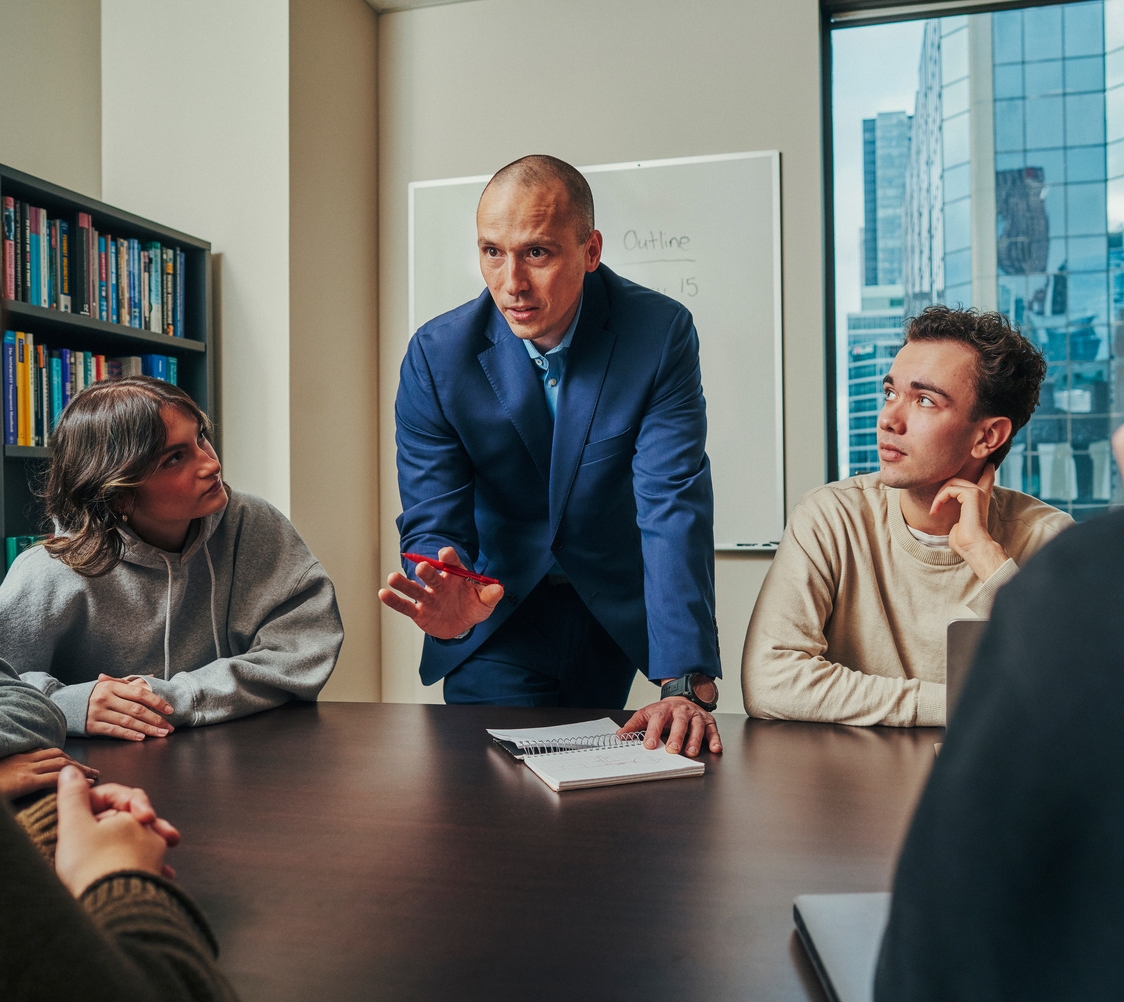 meeting in a boardroom