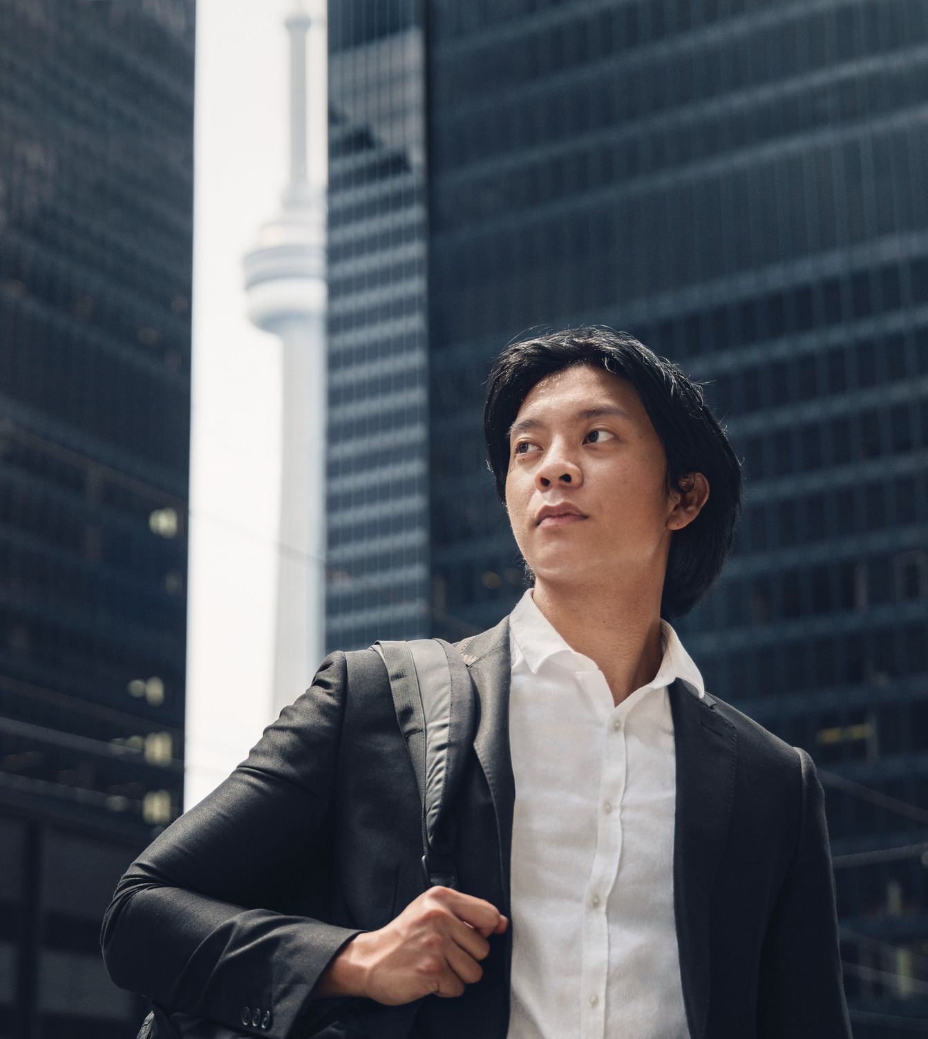 student in a suit jacket in Toronto
