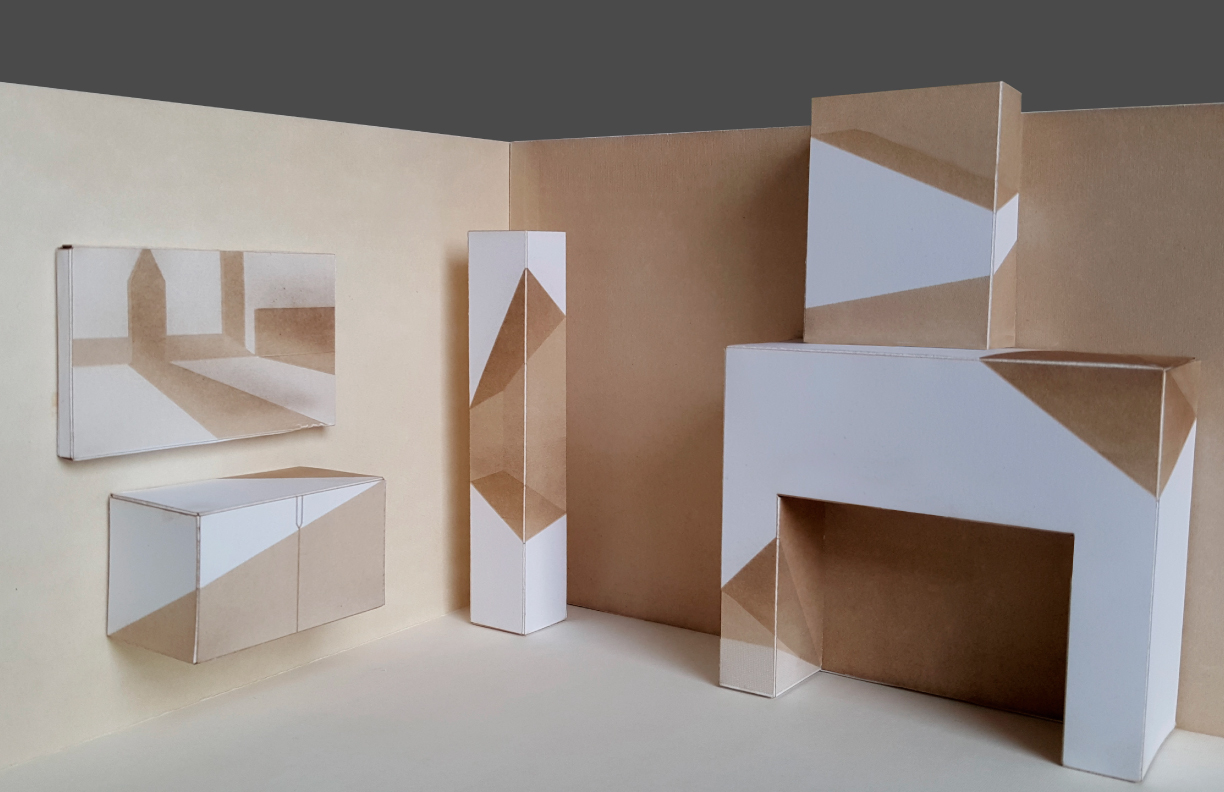 Cardboard model of interior, by Roman Formin, IRH 401