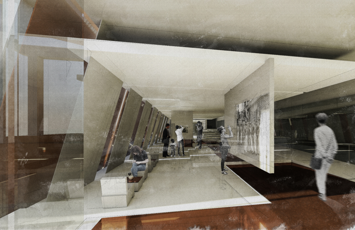 Rendering of interior space design by student Khalegi Pooneh, IRN 600
