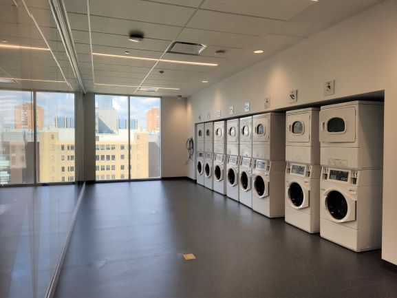 Washers and dryers in the DCC laundry room