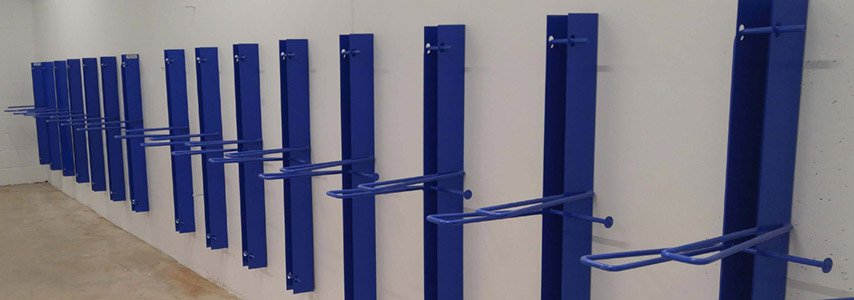 Bicycle parking in the Daphne Cockwell Health Sciences Complex building.