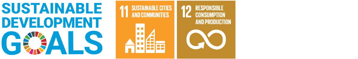 UN Sustainable Development Goals icons for sustainable cities and communities and responsible consumption and production.