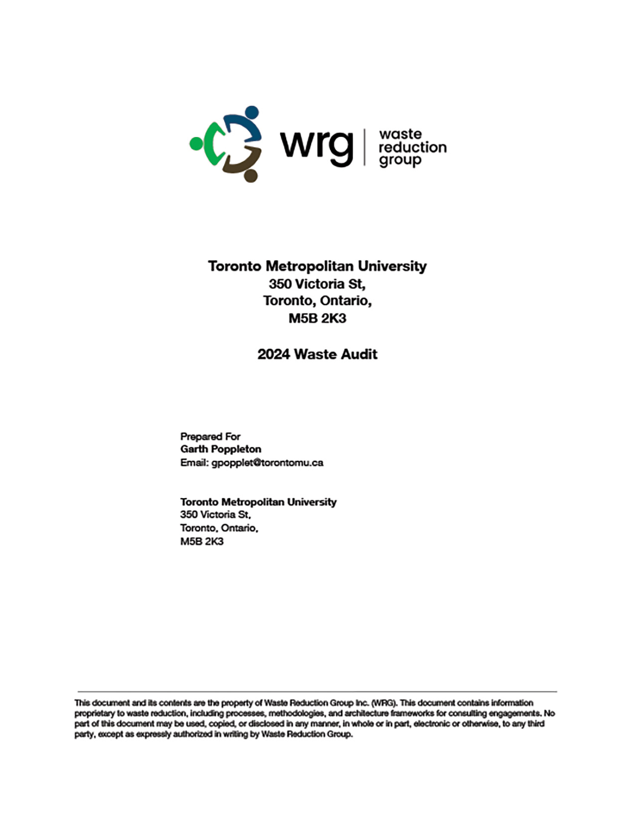 Waste Audit Report 2024 cover.