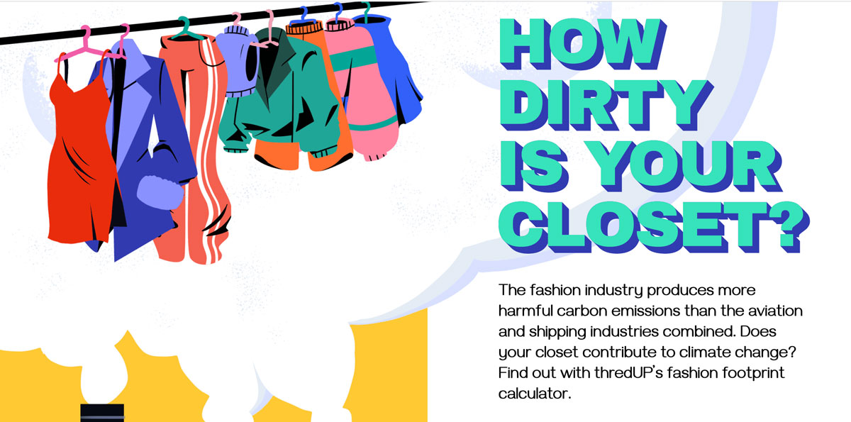 A graphic with an illustration of a clothes rack and the title "How Dirty is Your Closet?"