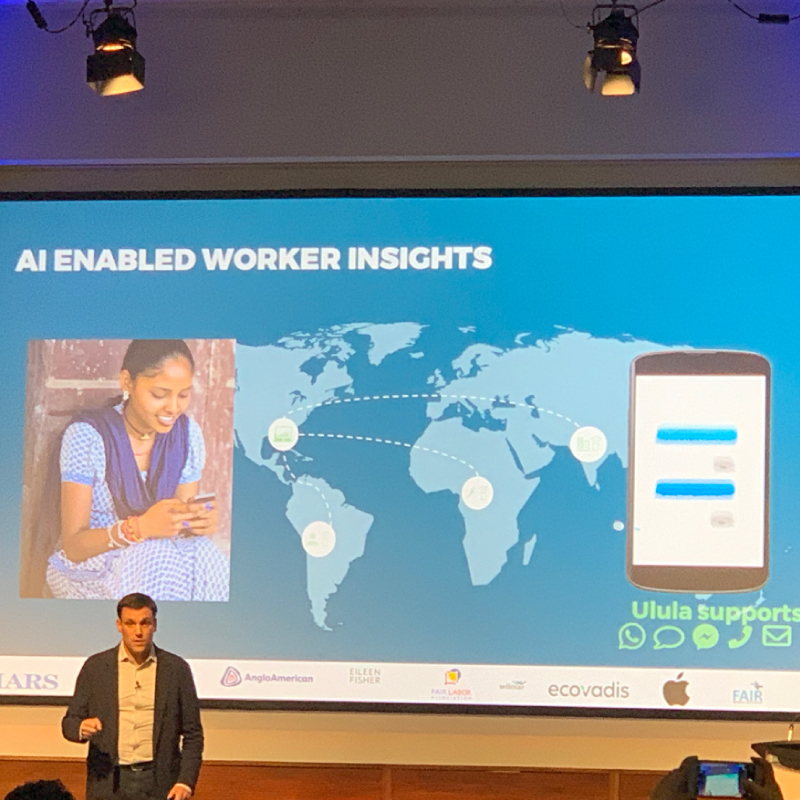 Ulula team member pitching at a pitch competition