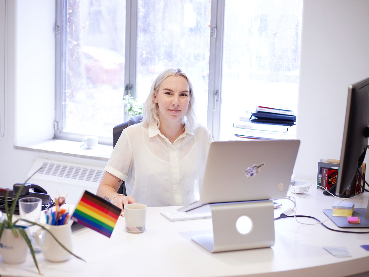 Staff member at desk 