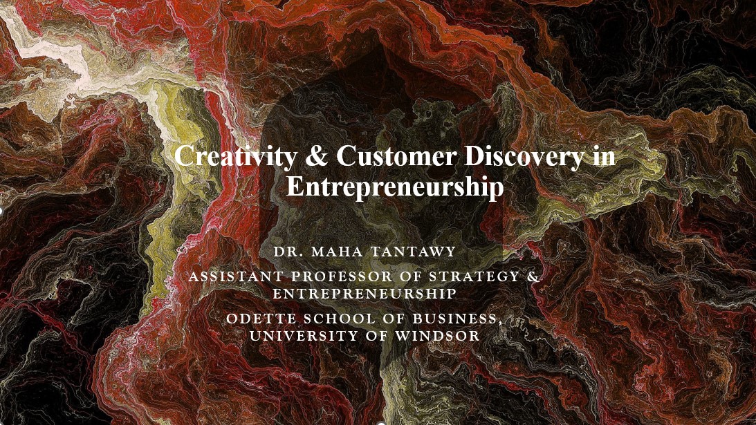 Slide titled “Creativity & Customer Discovery in Entrepreneurship”.