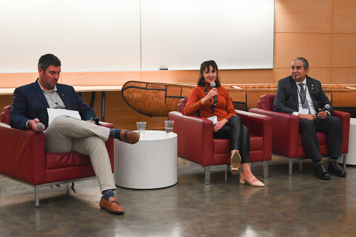 Panel speakers on stage at the Reconciliation in Business 2023 Conference