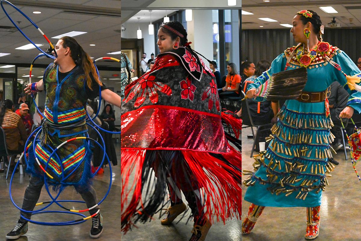 Dancers in regalia at the Reconciliation in Business 2023 Conference