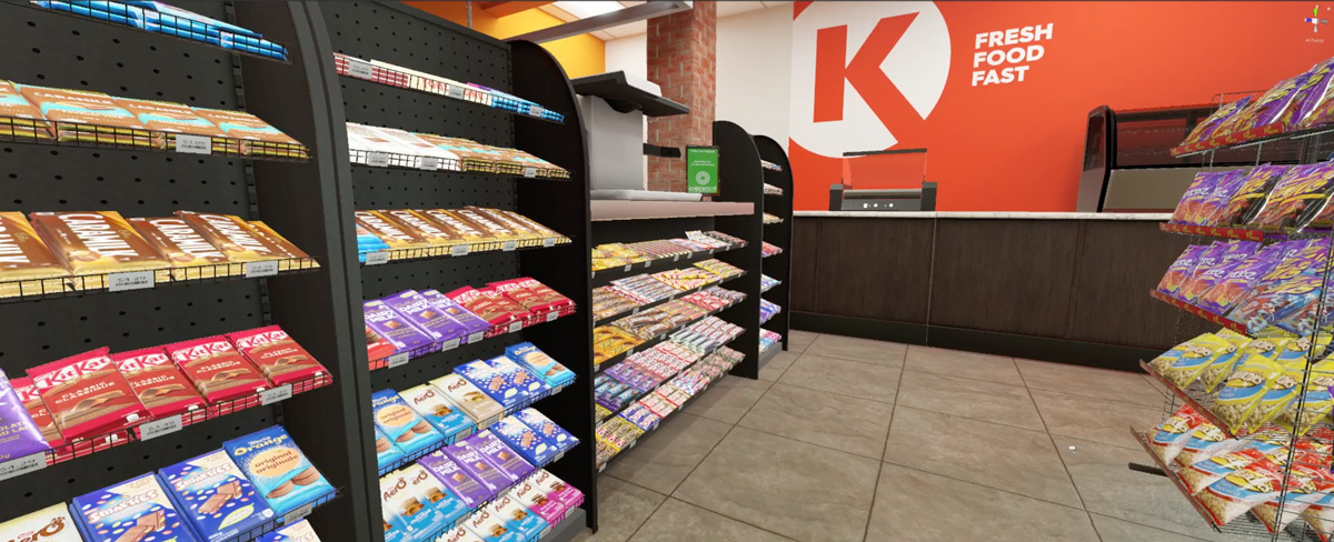 Virtual reality screen of the CircleK Store