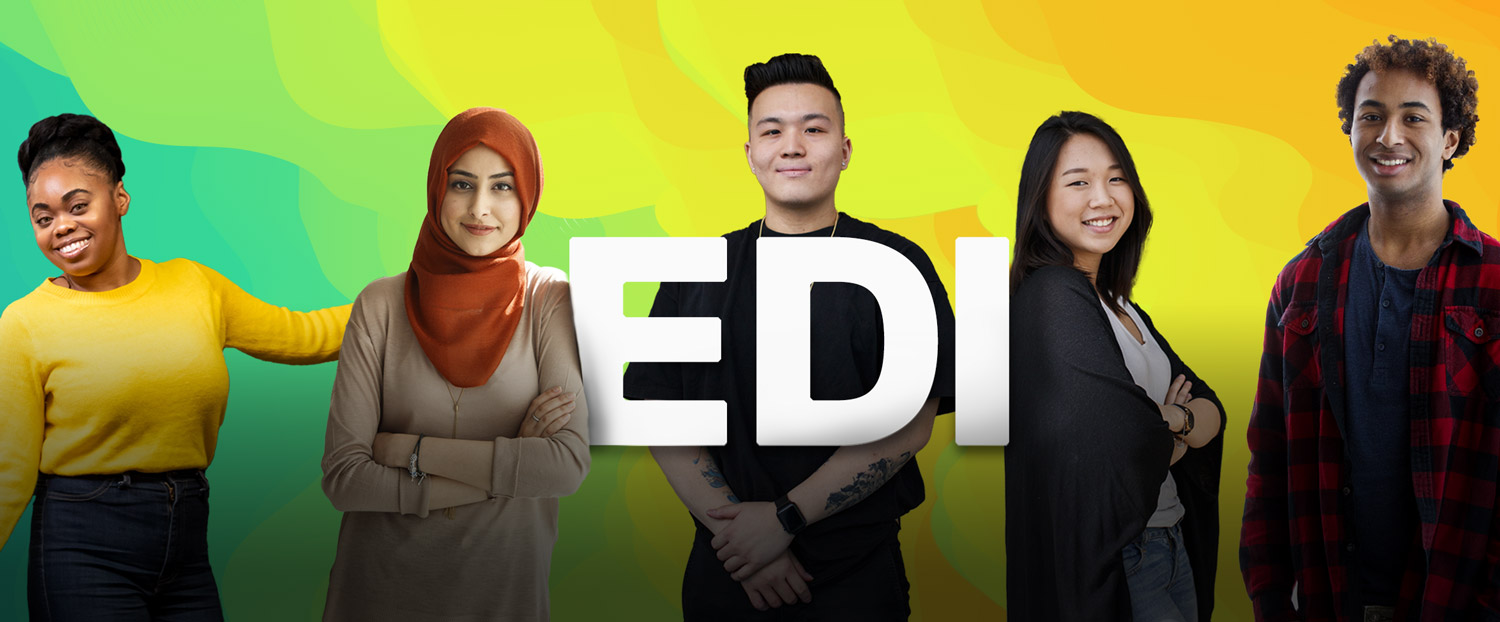 2025 EDI report banner with diverse students