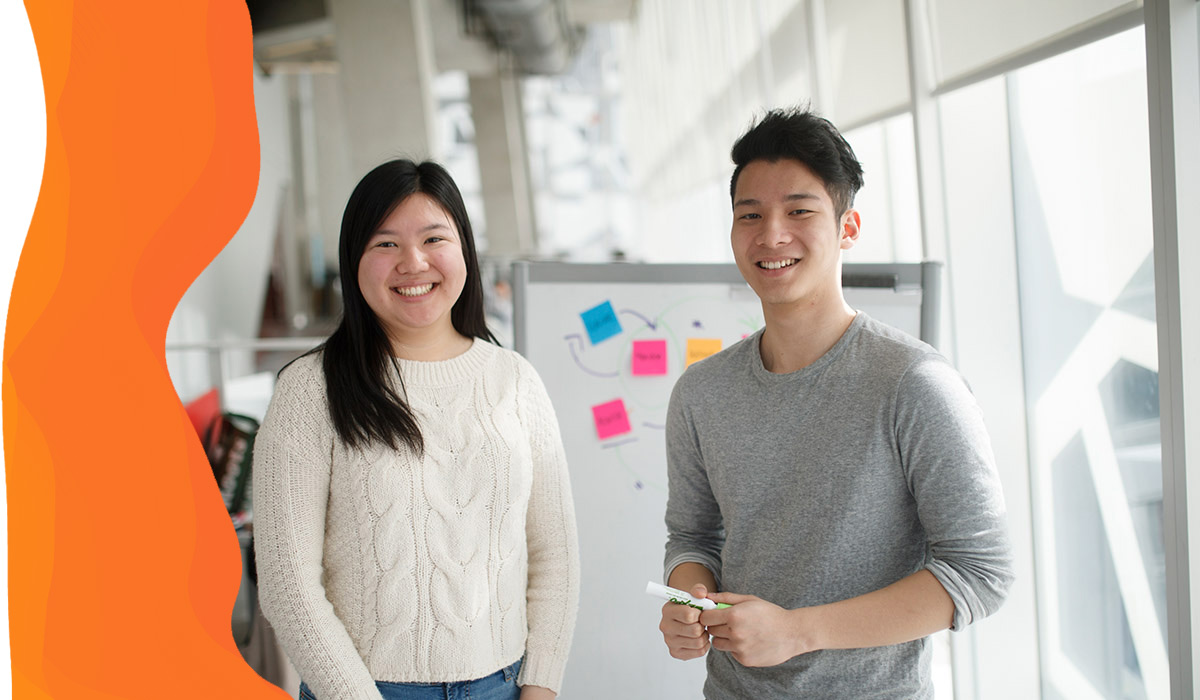 TMU students at the SLC building