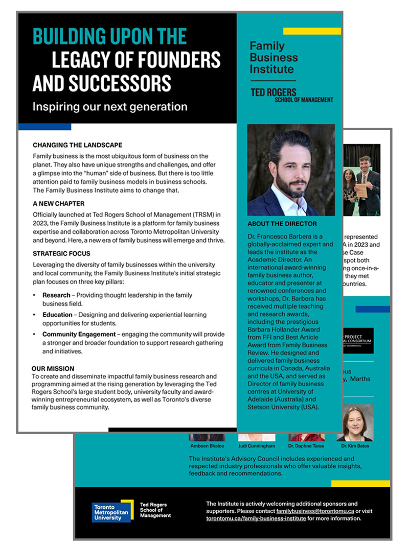 Family Business Institute overview - Building upon the legacy of founders and successors