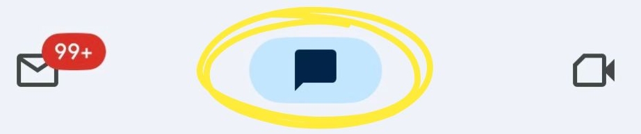 gmail app features circiling the middle is where you find your gchat