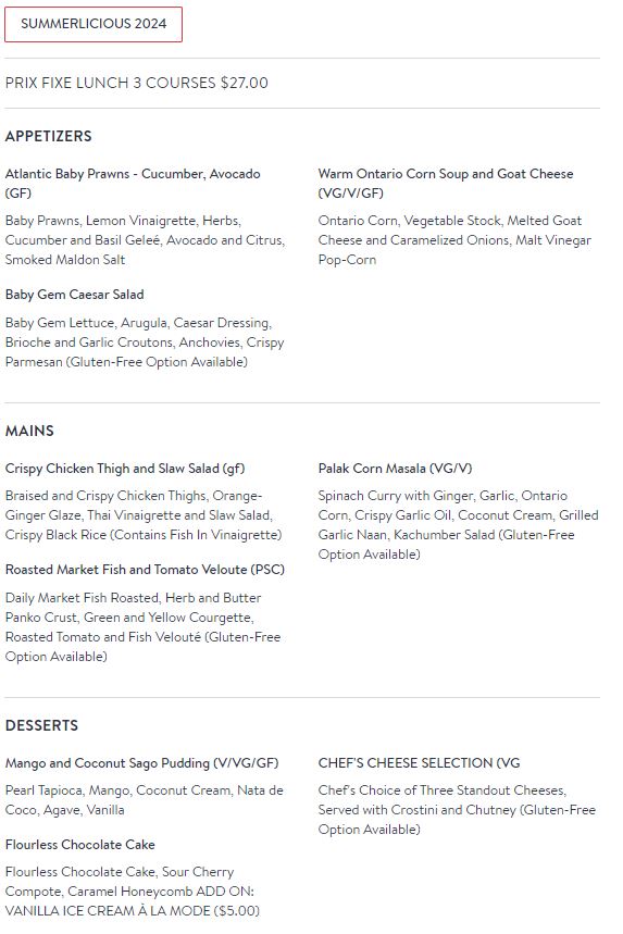  Summerlicious Appetizers menu