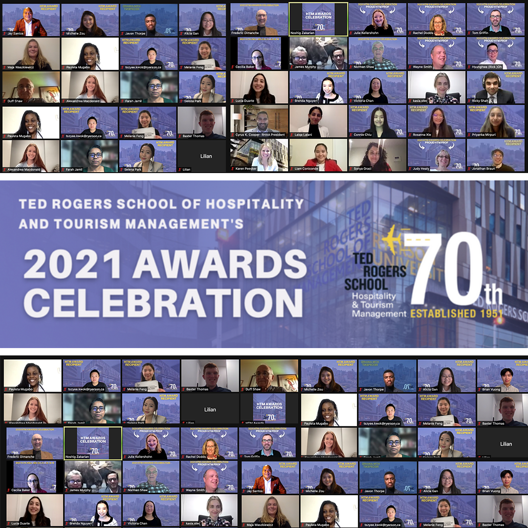 Mosaic of students who attended HTM's Virtual Celebration.