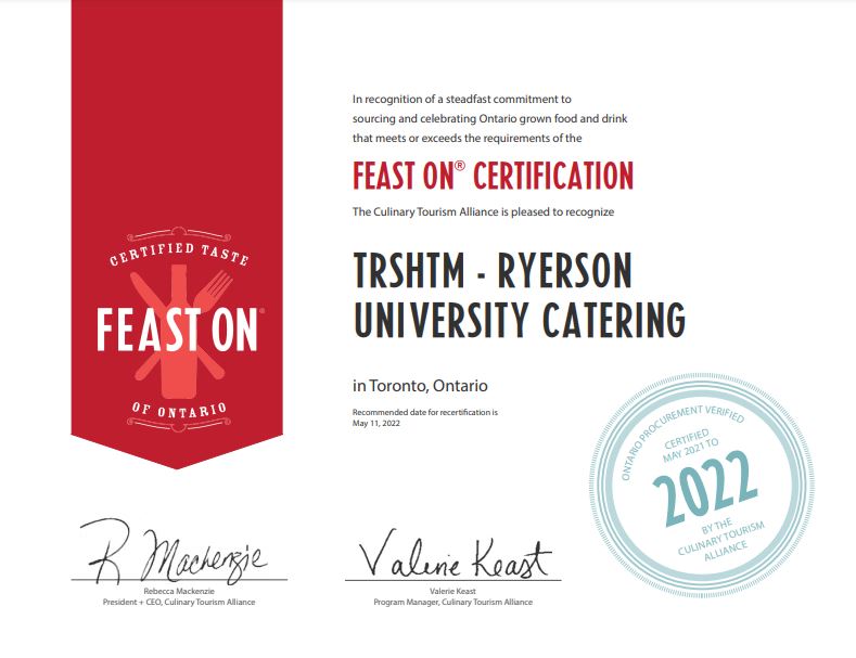 Feast On Certification for TRSHTM