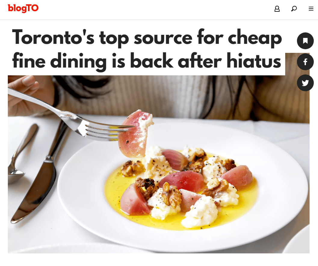 BlogTO article 