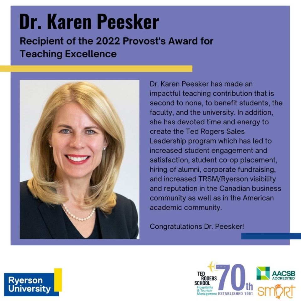 Karen Peesker receiving the Provost Award