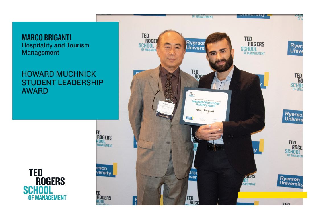 Marco Briganti receiving the Howard Muchnick Leadership Award