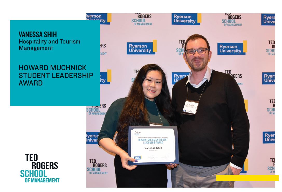 Vanessa Shih receiving the Howard Muchnick Leadership Award