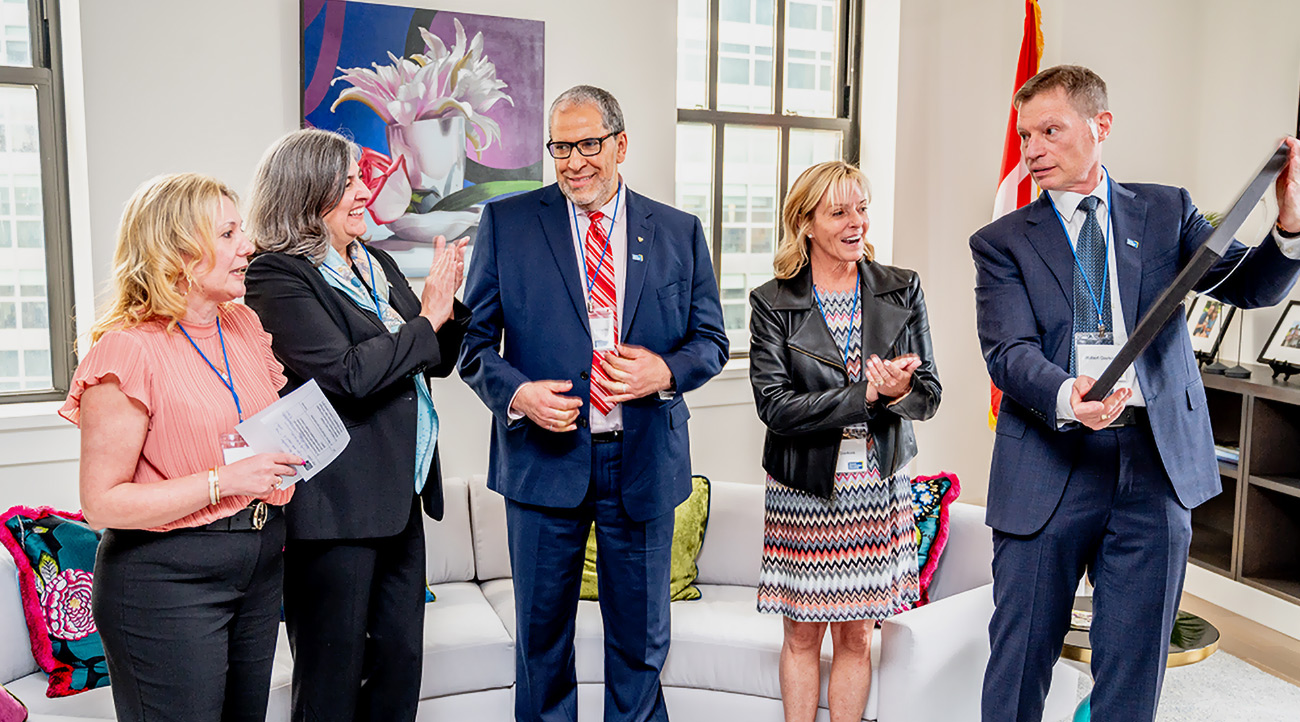 Dean Cynthia Holmes, President Mohamed Lachemi, Dr. Roberta Iannacito-Provenzano, at the Robert Gierkink Alumni Reception in NYC, May 2024