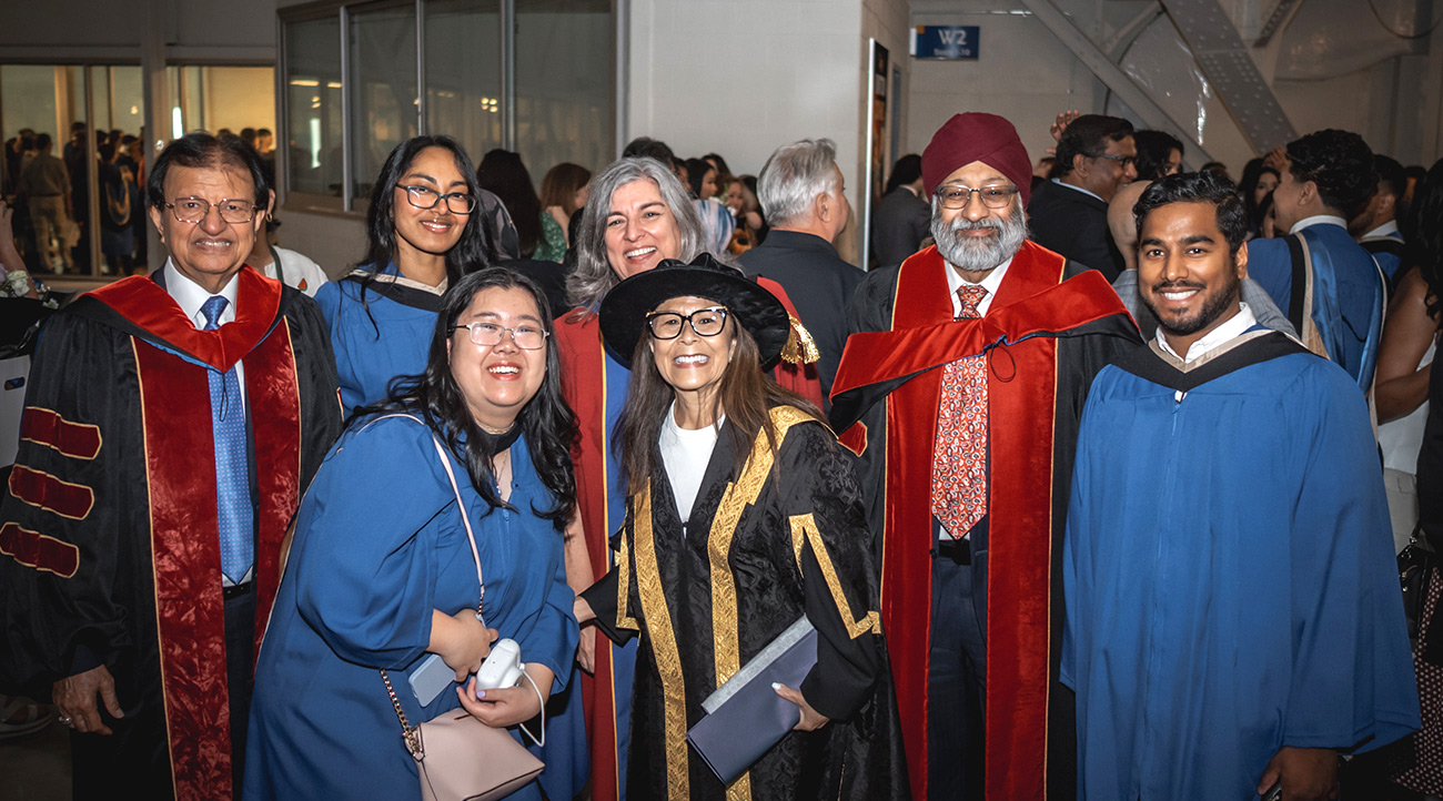Dean Cynthia Holmes with colleagues at the Ted Rogers School of Management convocation, June 2025